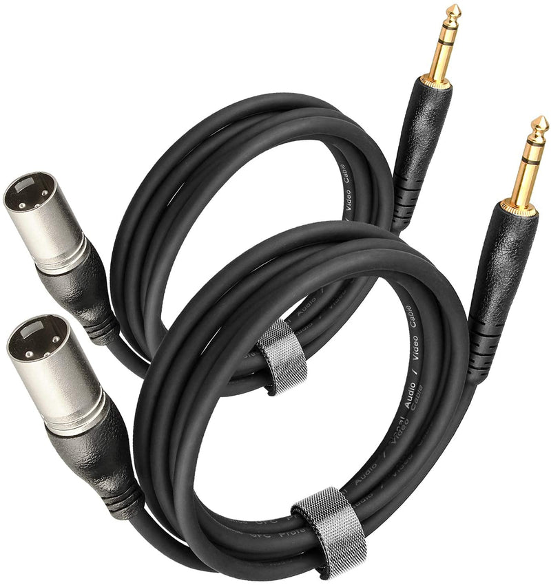  [AUSTRALIA] - EBXYA TRS to Male XLR Cable 2 Packs, XLR to 1/4 TRS Cable Microphone Patch Cable Cords 3 Feet 3ft 2 Pack TRS to XLR Male