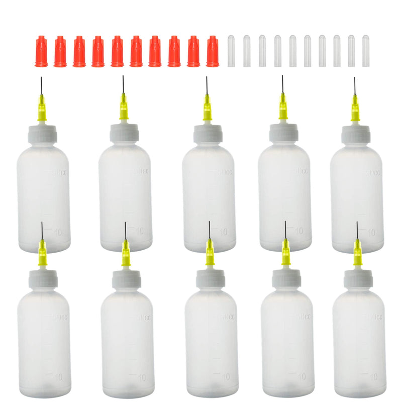  [AUSTRALIA] - 10Pcs Syringe Bottle with 20G Dispensing Needles and Cap (50ml Dispensing Bottle) 50ml dispensing bottle