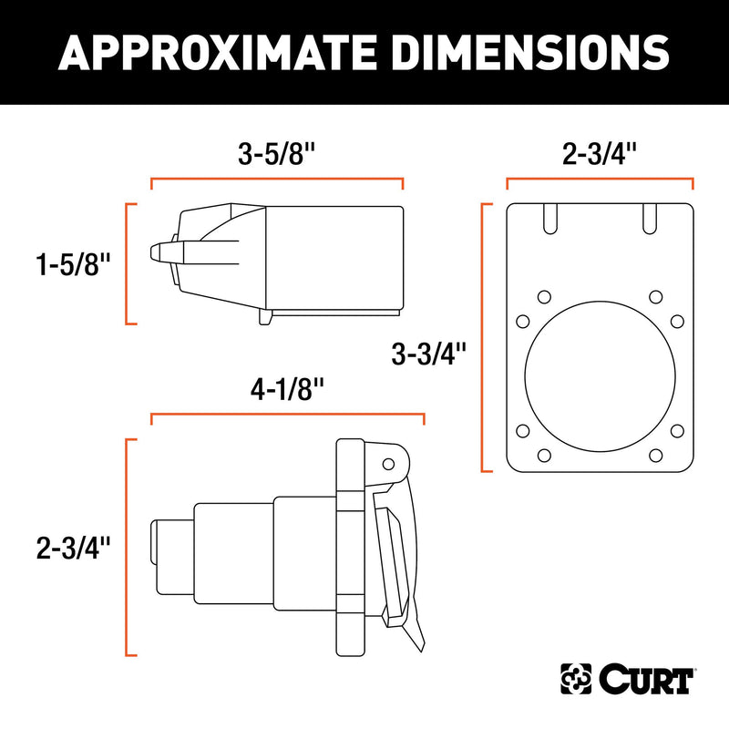  [AUSTRALIA] - CURT 58152 Vehicle-Side and Trailer-Side 7-Pin RV Blade Wiring Harness Connectors