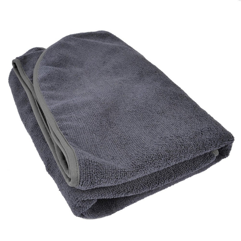  [AUSTRALIA] - BDK UltraFit Gray Trim 1 Piece Car Seat Towel Cover – Waterproof Machine-Washable Sweat Protector, Ideal for Gym Swimming Surfing Running Crossfit, Universal Fit for Auto Truck Van and SUV