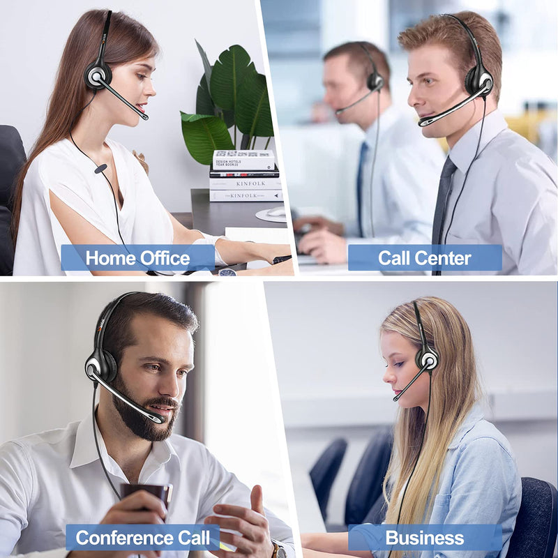  [AUSTRALIA] - Phone Headset with Microphone Noise Cancelling & Mute Switch, RJ9 Telephone Headsets Compatible with Cisco Office Landline Phones 6851 6945 7841 7861 7942 7945 7961 7962 7965 8811 8841 8845 8851 8861 Black