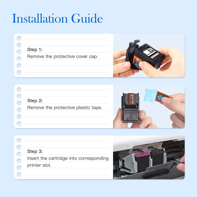  [AUSTRALIA] - Valuetoner Remanufactured Ink Cartridges Replacement for HP 61XL 61 XL to use with Envy 4500 Deskjet 1000 1056 1510 1512 1010 1055 OfficeJet 4630 Printer (1 Black, 1 Tri-Color, 2-Pack) H61xl 1B1C