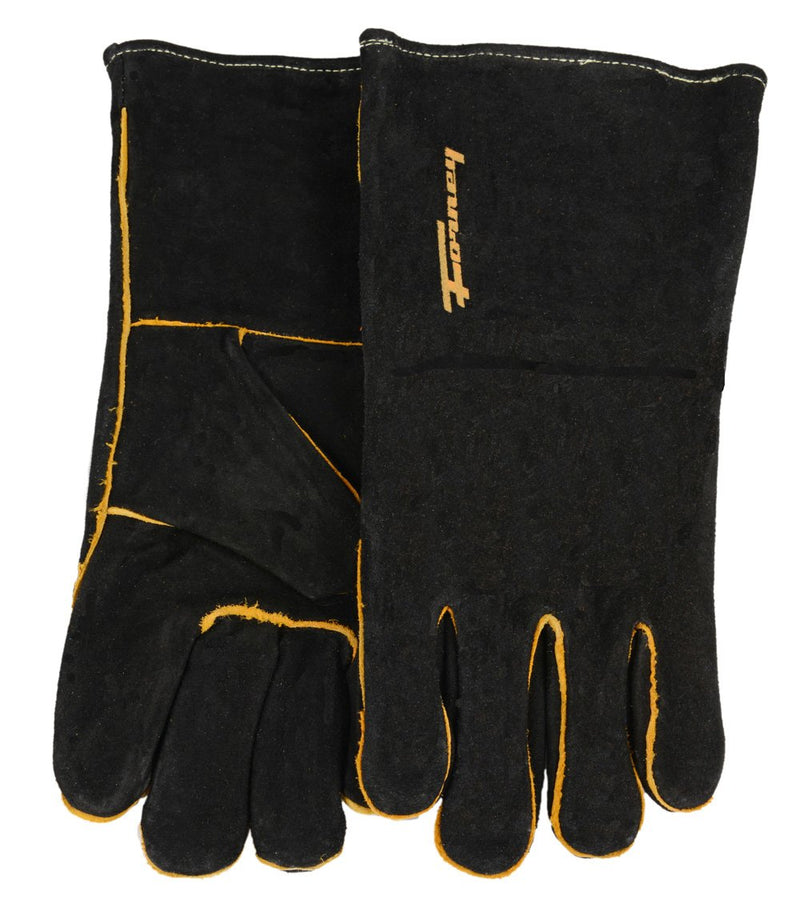  [AUSTRALIA] - Forney 53425 Black Leather Men's Welding Gloves, Large