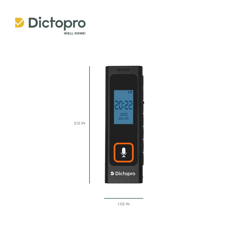  [AUSTRALIA] - Digital Voice Activated Recorder w/Password Protection - HQ Recording from 60ft, Record Lectures & Meetings, Sensitive Microphone, Automatic Noise Reduction, 582H Playback, Small & Portable, USB, 8G