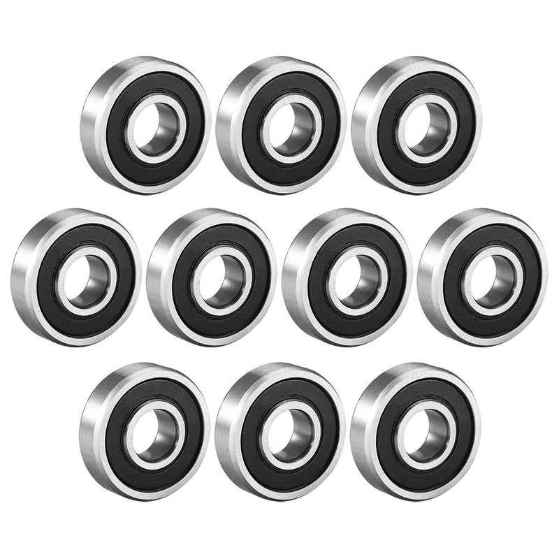  [AUSTRALIA] - uxcell 609-2RS Deep Groove Ball Bearing Double Sealed 180019, 9mm x 24mm x 7mm High Carbon Steel Z1 Bearings (Pack of 10) 9mmx24mmx7mm