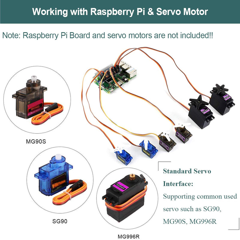  [AUSTRALIA] - MakerFocus PWM Servo Motor Driver IIC Module 16 Channel PWM Outputs 12 Bit Resolution I2C Compatible with Raspberry Pi 4 3B+ 3B Zero/Zero W/Zero WH and Jetson Nano