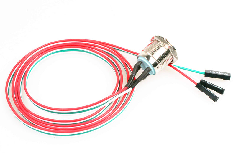 NOYITO 12mm 16mm Chassis Switch Host Metal Button Switch with 3.28ft Extension Cable Red Yellow Blue Green Switch Symbol Suitable for Computer DIY Switch (16mm Green) 16mm Green - LeoForward Australia