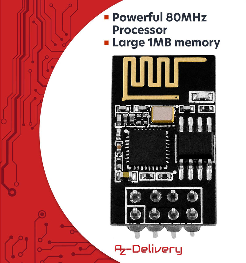  [AUSTRALIA] - AZDelivery 3 x ESP8266 ESP-01S WLAN WiFi module compatible with Arduino and Raspberry Pi including e-book!