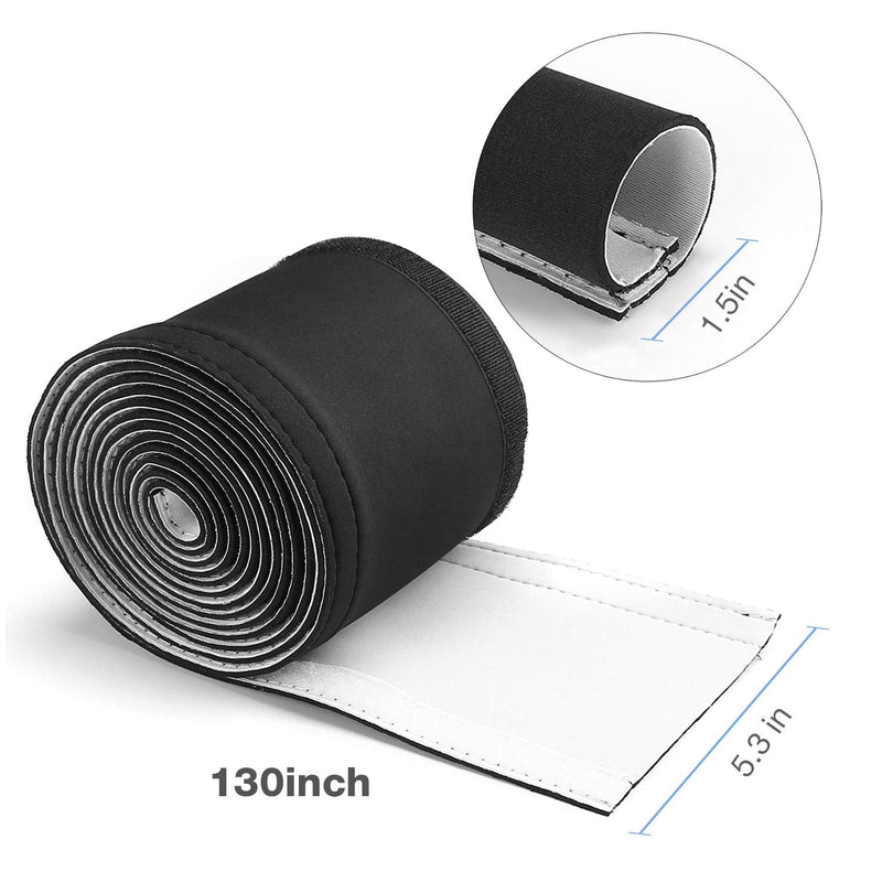  [AUSTRALIA] - [2 Pack] JOTO 10.83ft Cable Management Sleeve, Cuttable Neoprene Cord Organizer System, Flexible Cable Wrap Cover Wire Hider for Desk TV Computer Office Home Theater -Black, Large