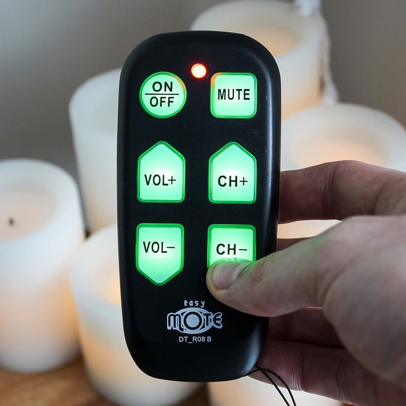 Universal Big Button TV Remote - EasyMote | Backlit, Easy Use, Smart, Learning Television & Cable Box Controller, Perfect for Assisted Living Elderly Care. Black TV Remote Control - LeoForward Australia