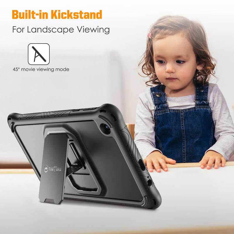  [AUSTRALIA] - Fintie Case for for Alcatel Joy Tab 2 Tablet 8-inch 2020 Release (Model: 9032Z) - [Built-in Kickstand] Anti Slip Kids Friendly Shockproof Silicone Protective Cover (Black)