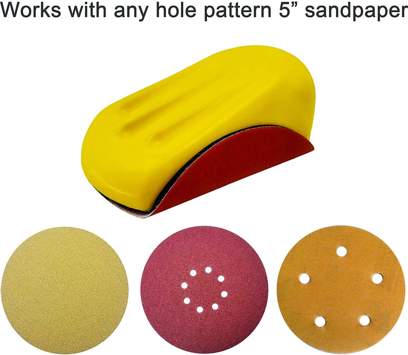  [AUSTRALIA] - Tonmp 5 inch Mouse Hand Sanding Pad Hook and Loop Sanding Block -Hook Backing Plate For sander Woodworking, Furniture Restoration, Home and Automotive Body. 5 inch mouse pad
