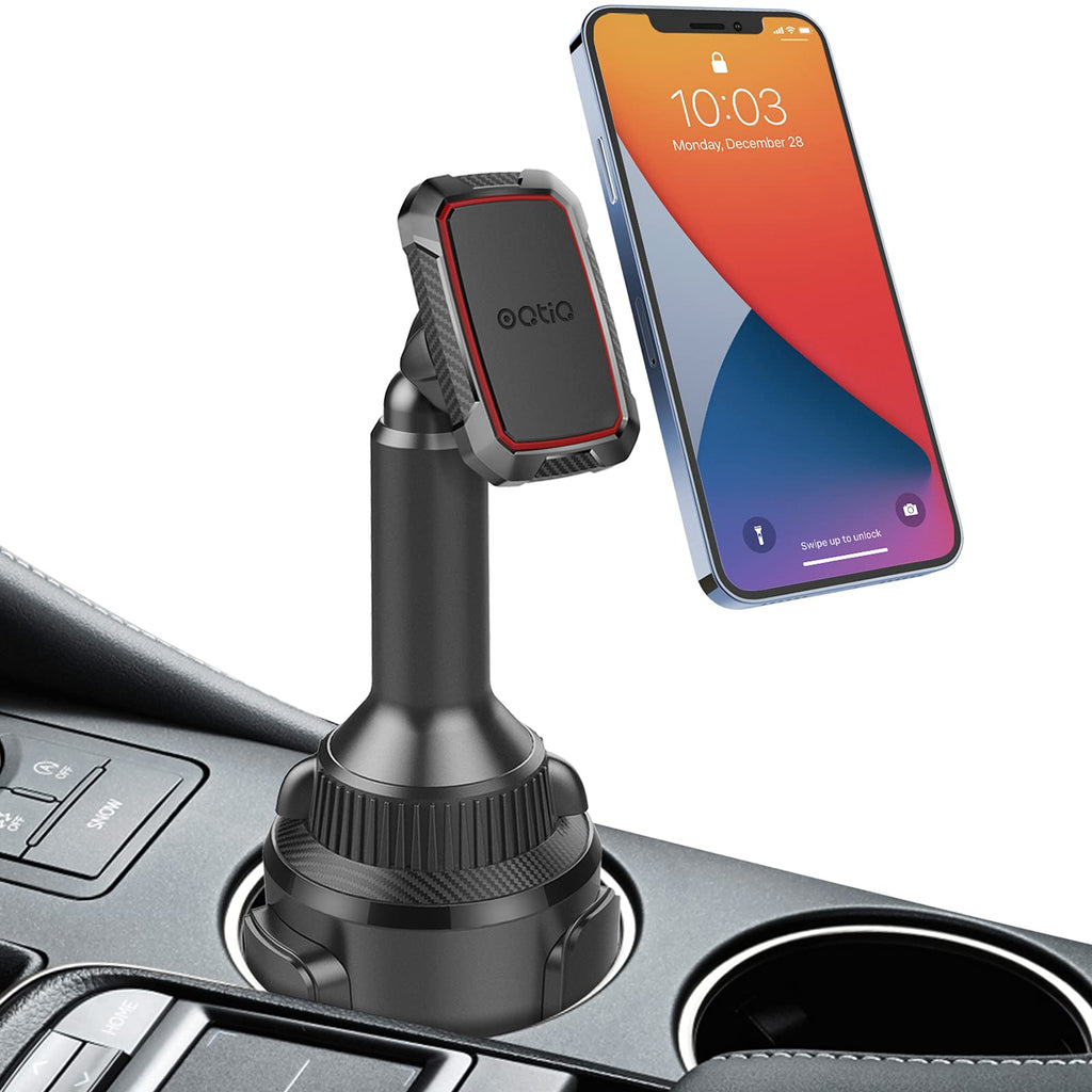  [AUSTRALIA] - OQTIQ Phone Mount Magnetic, Universal Cup Holder Fit Phone Car Truck Mount Cup Holder Compatible with iPhone Samsung Galaxy LG and More, Extra Strong with 6 Magnets