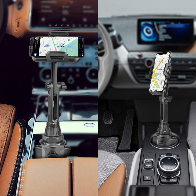  [AUSTRALIA] - Car-Cup-Holder-Phone-Mount Adjustable Long Pole Automobile Cup Holder Smart Phone Cradle Car Mount for iPhone 11 Pro/XR/XS Max/X/8/7 Plus/6s/Samsung S10 /Note 9/S8 Plus/S7 Edge-Black Black