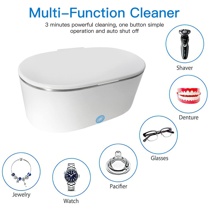  [AUSTRALIA] - I clean Ultrasonic Jewelry Cleaner, 17 Ounces(500ML), 46KHz Portable and Low Noise Professional Ultrasonic Cleaner with One Key Button for Cleaning Jewelry, Ring, Silver, Retainer, Eyeglass, Watches