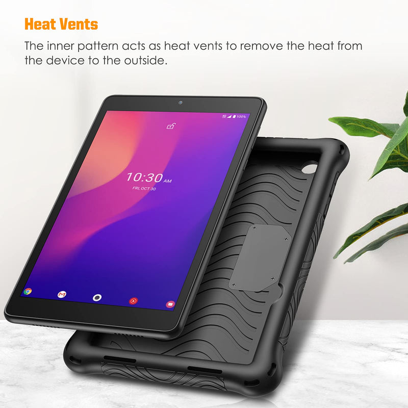  [AUSTRALIA] - Fintie Case for for Alcatel Joy Tab 2 Tablet 8-inch 2020 Release (Model: 9032Z) - [Built-in Kickstand] Anti Slip Kids Friendly Shockproof Silicone Protective Cover (Black)