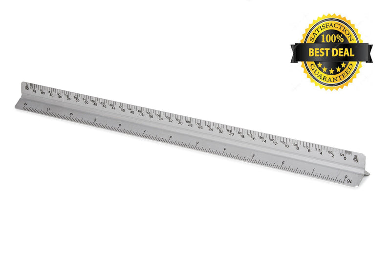 Architect's Choice 12" Solid Aluminum Tri-Sided Scale | PROFESSIONAL GRADE ALUMINUM | ARCHITECTURAL SCALE w/ Imperial Measurements | NOW DISCOUNTED - PLEASE SEE DETAILS BELOW - LeoForward Australia