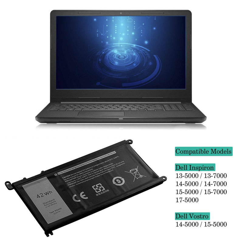  [AUSTRALIA] - WDX0R Laptop Battery for Dell Inspiron 13 5368 5378 5379 7368 7378 Inspiron 14-7460 Inspiron 15 5565 5567 5568 5578 7560 7570 7579 7569 P58F Inspiron 17 5765 5767 FC92N 3CRH3 T2JX4 CYMGM - 42Wh/11.4V