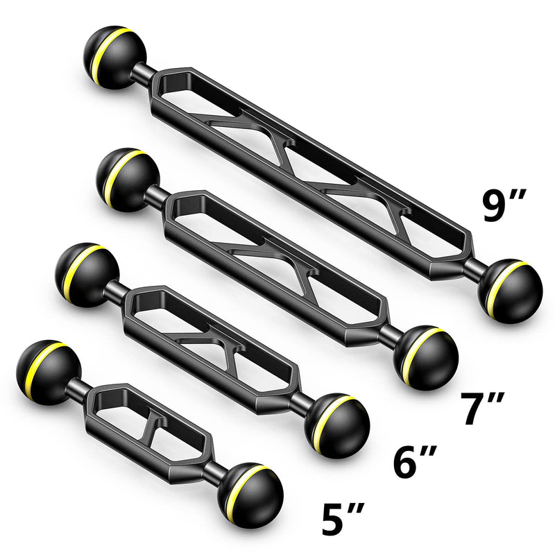  [AUSTRALIA] - Seafrogs 2 Pieces 8" Double Ball Aluminum Alloy Extension Arm, 1" Ball Head Connector Underwater Arm for Strobe/Video Light/Diving Camera Tray, Integrated Without Glue, Waterproof and Rustproof… AM-10-2PCS
