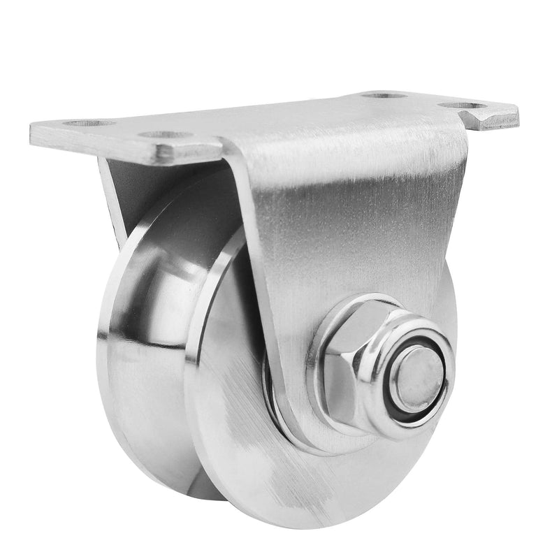  [AUSTRALIA] - BNYZWOT 1 Piece Groove Wheel Pulley 304 Stainless Steel Pulley Block Super Silent Detachable Duplex Bearing for DIY Gym Equipment, Sliding Gate with Mounting Screws and Expansion Pipes U Type U Groove Type