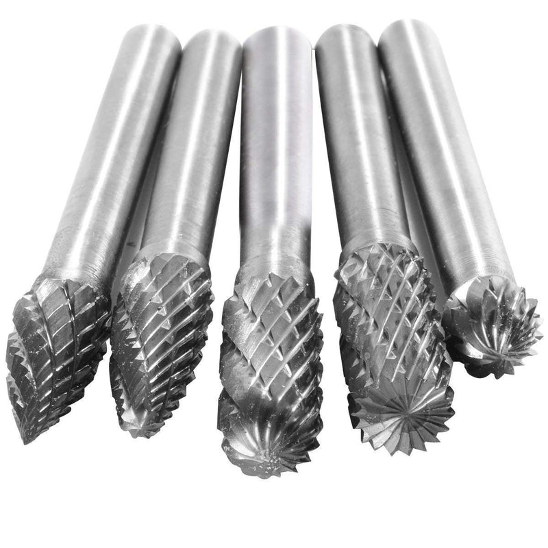 1 Set 6X8MM Head Tungsten Carbide Rotary Burr Set Die Grinder Bit 1/4-Inch Shank Grinder Drill Rotary Burrs Cutting Burs Metal Polishing - LeoForward Australia