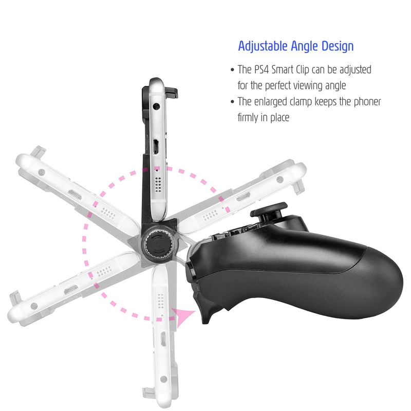  [AUSTRALIA] - PS4 Controller Phone Mount, ADZ PS4 Phone Mount Smart Clip for PS4 Dualshock 4 Controller Compatible with iPhone, Android and PS4 Remote Play