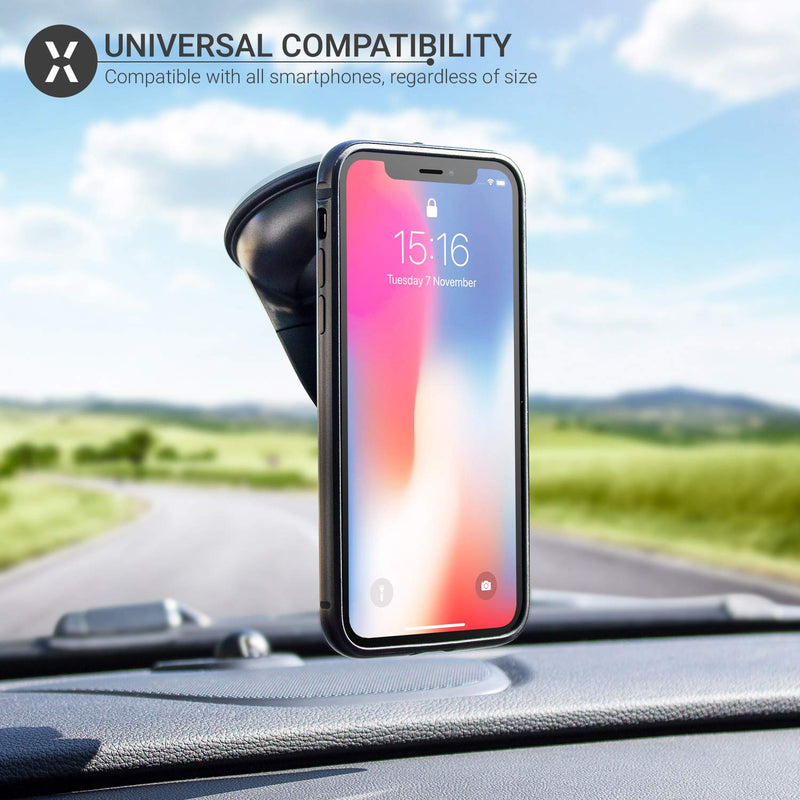  [AUSTRALIA] - Olixar Magnetic Car Phone Holder for Windscreen or Dashboard - (Magnetic Stickers for Phone Provided) - Sturdy & Easy to Use Car Mount - Universal