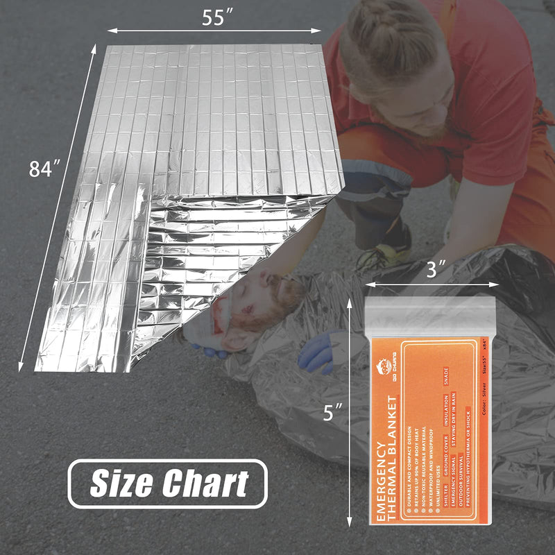  [AUSTRALIA] - Emergency Mylar Thermal Blankets -Space Blanket Survival kit Camping Blanket (Pack of 6). Perfect for Outdoors, Hiking, Survival, Bug Out Bag ，Marathons or First Aid