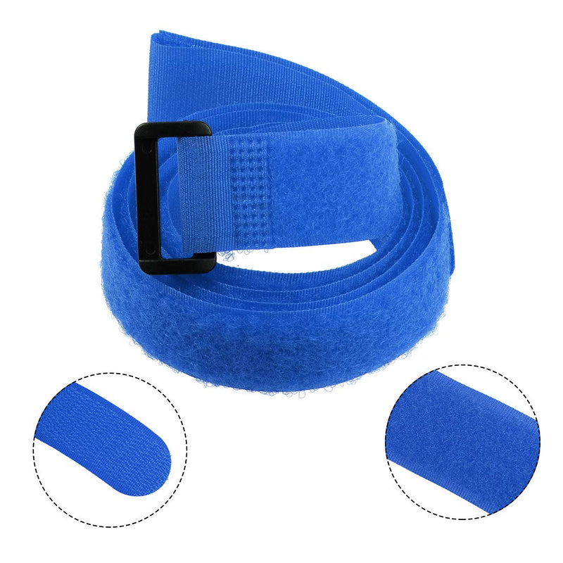  [AUSTRALIA] - uxcell 2pcs Hook and Loop Straps, 1-inch x 39-inch Securing Straps Reusable Fastening Cable Tie (Blue)