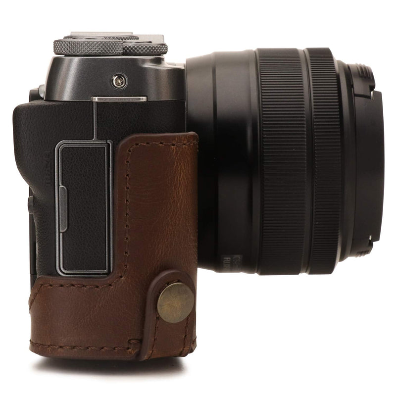  [AUSTRALIA] - MegaGear Ever Ready Leather Camera Case Compatible with Fujifilm X-A7 Dark Brown