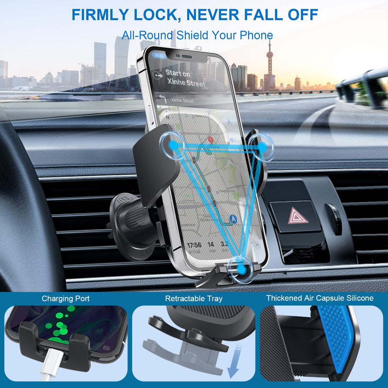  [AUSTRALIA] - Phone Mount for Car Vent, [Upgrade Steel Hook] Car Phone Holder Mount, Stable Air Vent Cell Phone Holder Universal Handsfree Car Cradle Compatible with iPhone 14/13/12 Pro Max/Samsung S22 All Phones