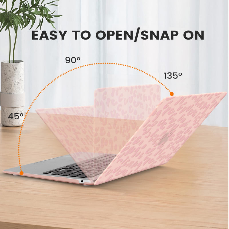  [AUSTRALIA] - iCasso Compatible with MacBook Pro 13 inch Case 2023,2022, 2021-2016, M2/A2338/M1/A2251/A2289/A2159/A1989/A1708/A1706, Plastic Hard Shell & Keyboard Cover & Screen Protector, Pink Leopard Pattern