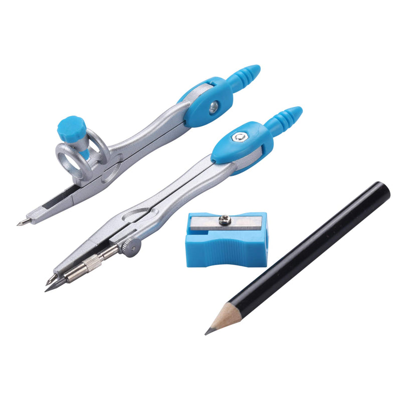 Vobou Math Geometry Kit Sets 10 Piece Student Supplies with Shatterproof Storage Box,Includes Rulers,Protractor,Compass,Eraser,Pencil Sharpener,Lead Refills,Pencil,for Drafting and Drawings（Blue） Blue - LeoForward Australia