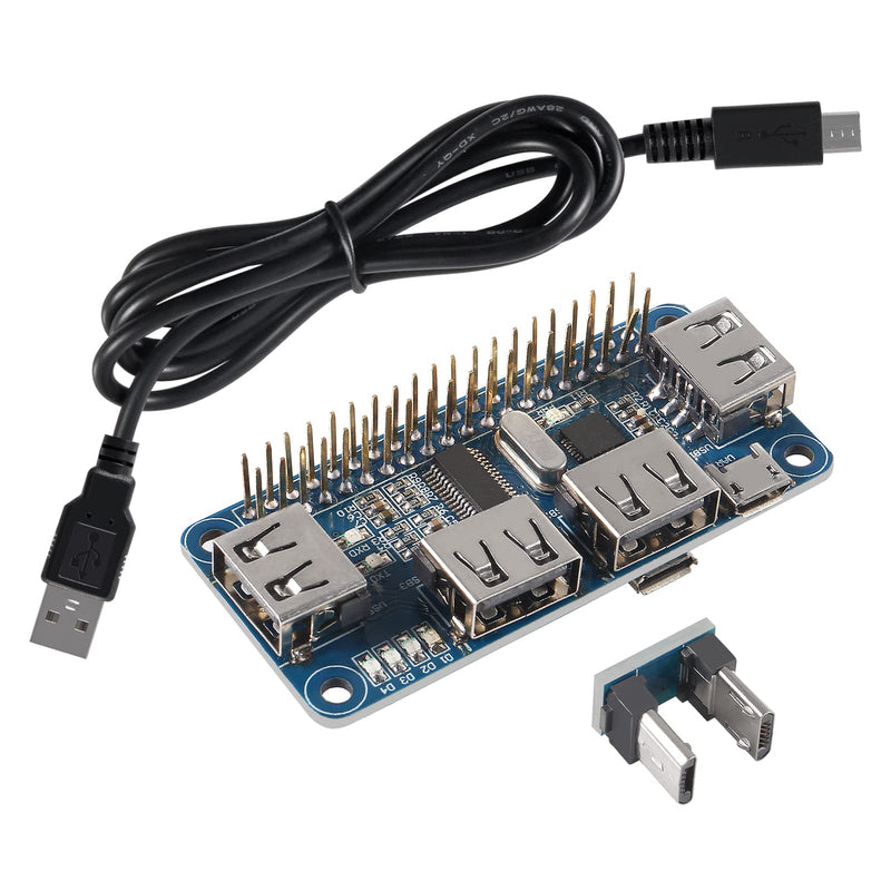  [AUSTRALIA] - 2PCS USB HUB HAT Expansion Board Raspberry Pi 4 Expansion Board 4-Port USB Ports Compitable with Raspberry Pi 4/3B+/3B/Zero/Zero W/Zero WH, for USB2.0/1.1 Onboard USB to UART Onboard Multi Indicators