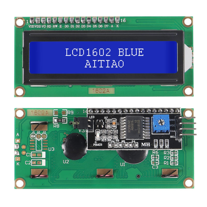  [AUSTRALIA] - AITIAO 3 Pack 1602 LCD Display Module IC I2C TWI 16x2 Characters Serial Interface Adapter LCD Module for Arduino Raspberry Pi TinkerBoard Nanopi BPI STM32 DIY Maker Project IoT (Blue Display) Blue Display