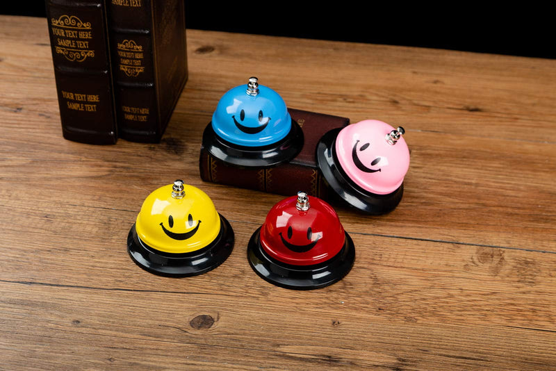  [AUSTRALIA] - ASIAN HOME Call Bell, 3.35 Inch Diameter, Metal Bell, Red Smiley Face, Desk Bell Service Bell for Hotels, Schools, Restaurants, Reception Areas, Hospitals, Customer Service, RED (1 Bell) 1