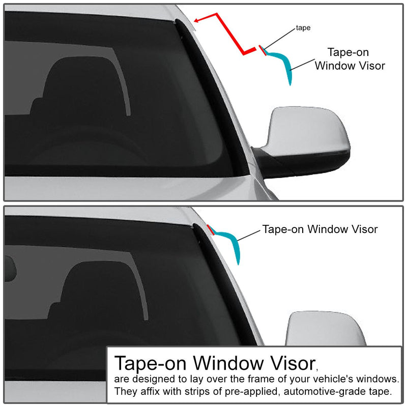  [AUSTRALIA] - DNA MOTORING WVS-107 Dark Smoke Vent Window Visor Deflector Rain/Sun Guard, 2 Piece