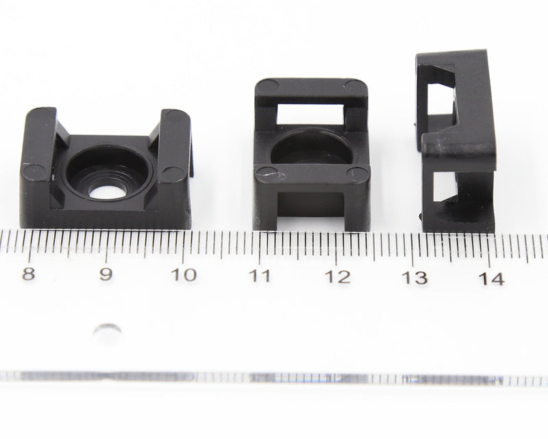  [AUSTRALIA] - iExcell 100 Pcs Black 9 mm Cable Tie Base Saddle Type Mount Wire Holder