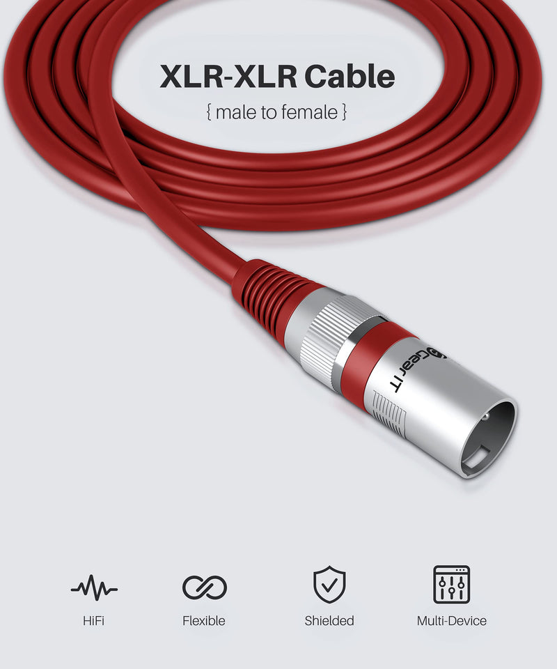  [AUSTRALIA] - GearIT XLR to XLR Microphone Cable (1.5 Feet, 6 Pack) XLR Male to Female Mic Cable 3-Pin Balanced Shielded XLR Cable for Mic Mixer, Recording Studio, Podcast - Multi Colored, 1.5Ft, 6 Pack 1.5 Feet (6-Pack) Mixed