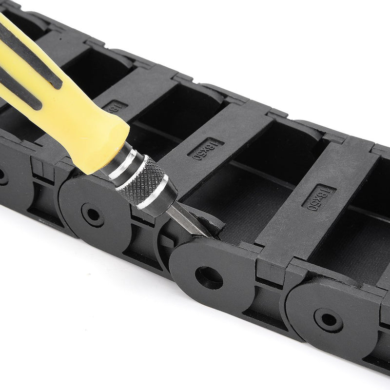  [AUSTRALIA] - uxcell R38 18mm x 50mm Black Plastic Semi Closed Cable Wire Carrier Drag Chain 1M Length