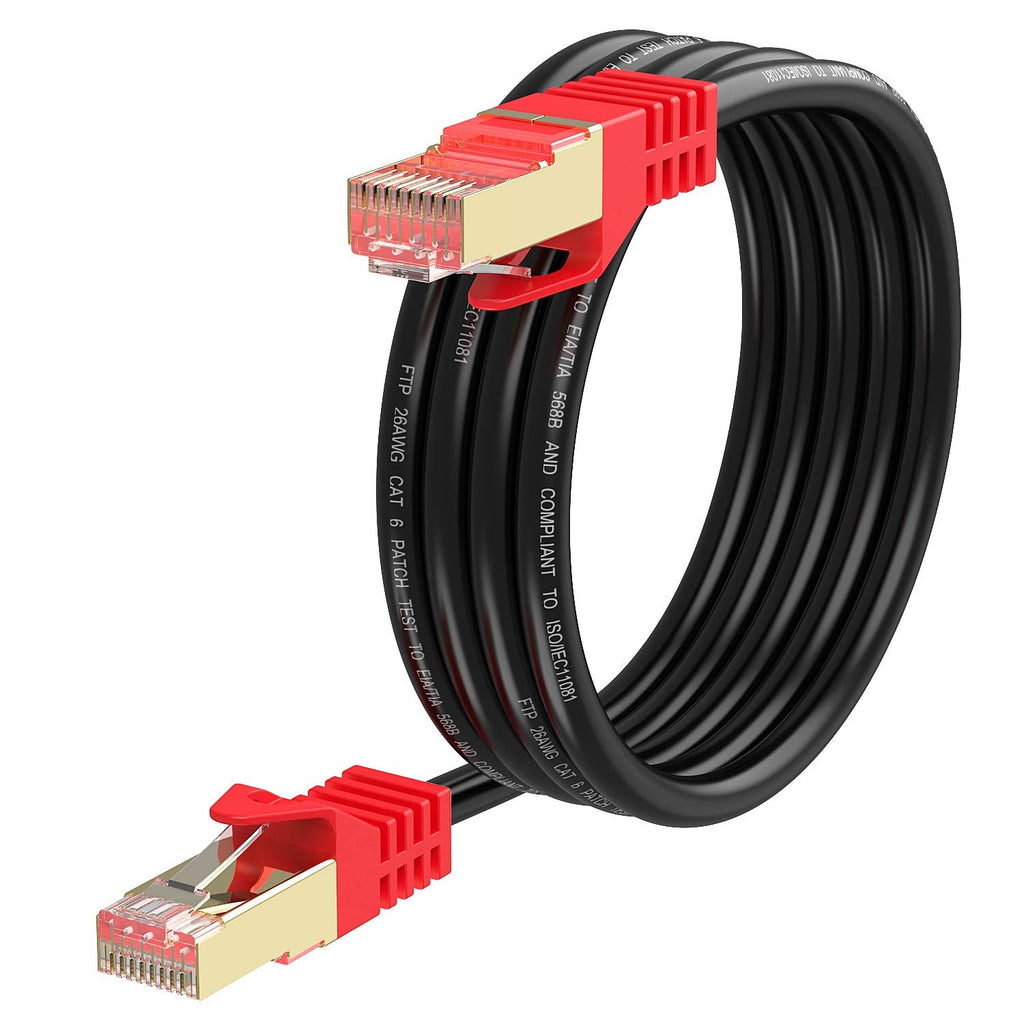  [AUSTRALIA] - Outdoor Cat 6 Ethernet Cable 50ft, XXONE 26AWG Heavy-Duty Cat6 Networking Cord Patch Cable RJ45 LAN Wire Cable FTP Waterproof Direct Burial cat6-50ft