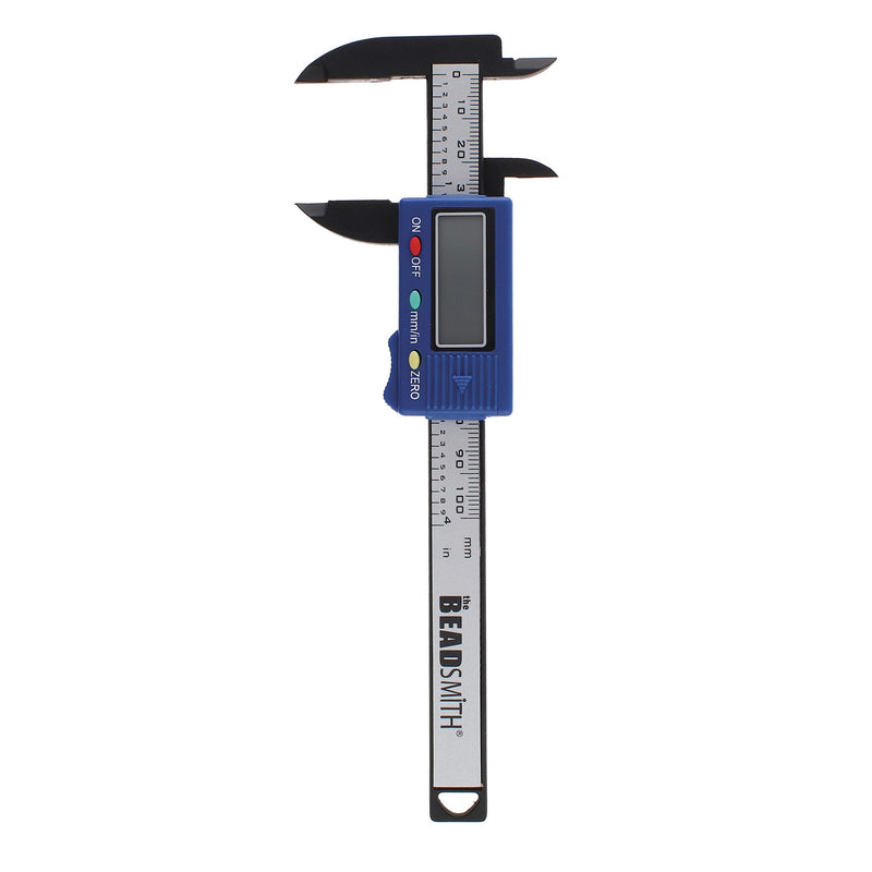 The Beadsmith Digital Caliper, 4 inch/100mm, Carbon Fiber, Battery Powered, On/Off Button, LCD display BONUS: Battery Included! - LeoForward Australia