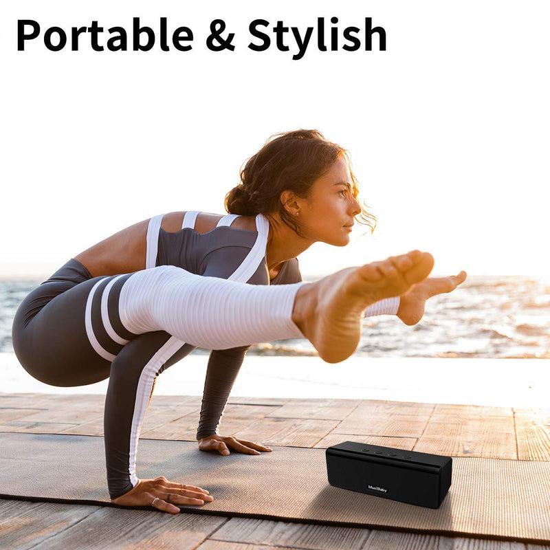 [AUSTRALIA] - Bluetooth Speakers,MusiBaby Portable Speakers Bluetooth Wireless,Waterproof,Outdoor,Speakers with Loud Stereo,Booming Bass,Dual Pairing,24H Play,Bluetooth Speaker for Home,Party,Gifts(Black)
