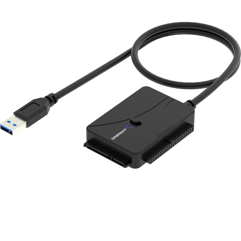  [AUSTRALIA] - SABRENT USB 3.0 to SSD/SATA/IDE 2.5/3.5/5.25-INCH Hard Drive Converter with UL Power Supply & LED Activity Lights [10TB Support] (USB-DS12)