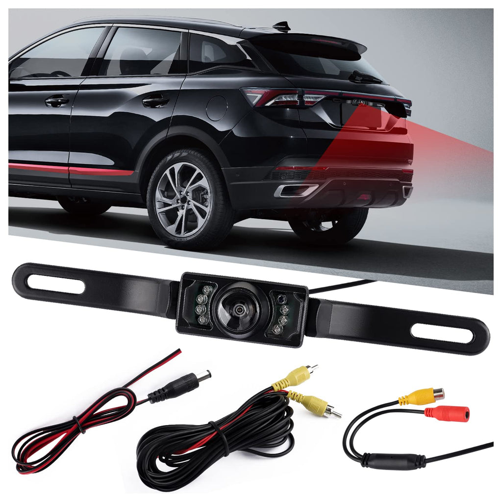  [AUSTRALIA] - HD Backup Camera for Car with 8 LED Night Vision License Plate Camera,170° Wide Angle Waterproof Rear View Camera for Car/SUV/Truck/Van/RV Reverse Camera Systems