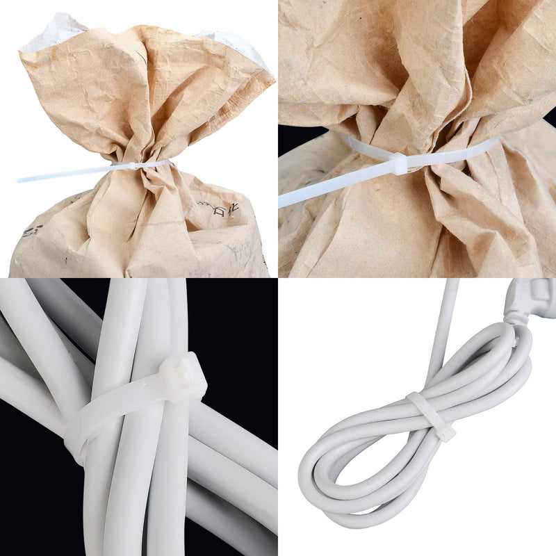  [AUSTRALIA] - 100pcs Heavy Duty Cable Zip Ties 16 inch, Premium Plastic Strong Large Zip Ties, Self-Locking Nylon Tie Wraps for Indoor and Outdoor, White