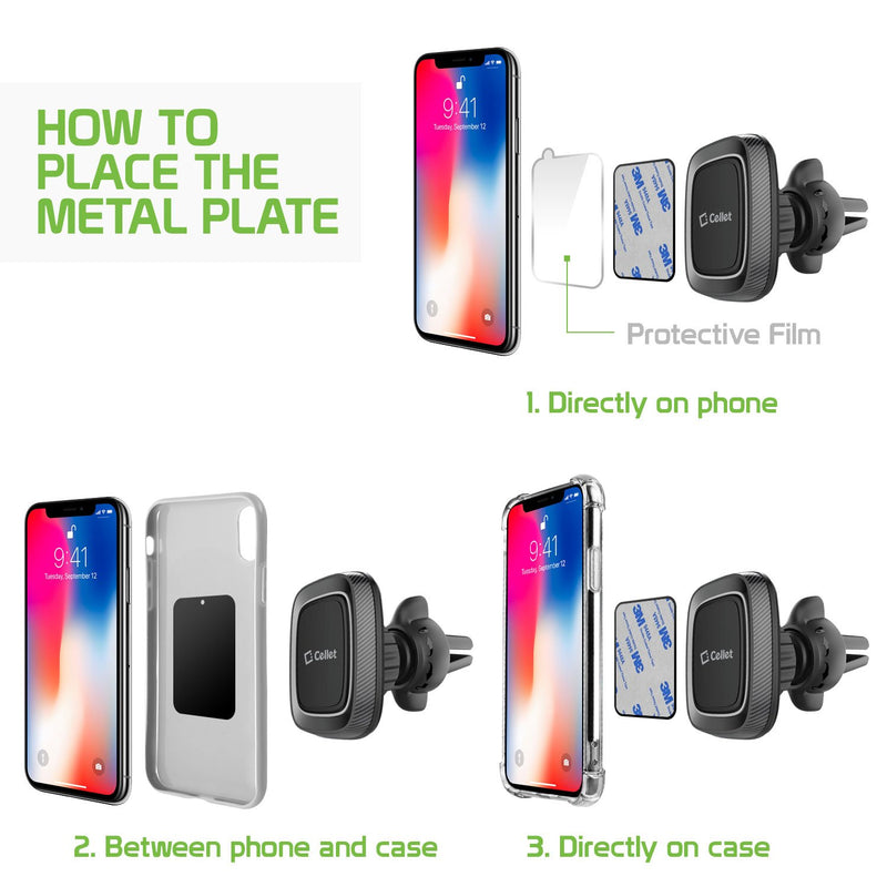  [AUSTRALIA] - Cellet Super Strong Magnetic Air Vent Mount, Holder, Compatible for Samsung Note 10 10+ 10+ 5G 9 8 5 Galaxy S10 5G S10 S10e S10+ J2 Pure Dash A6 A50 A20 A10e S9 S9 Plus S8 S8+ S8 Active J7