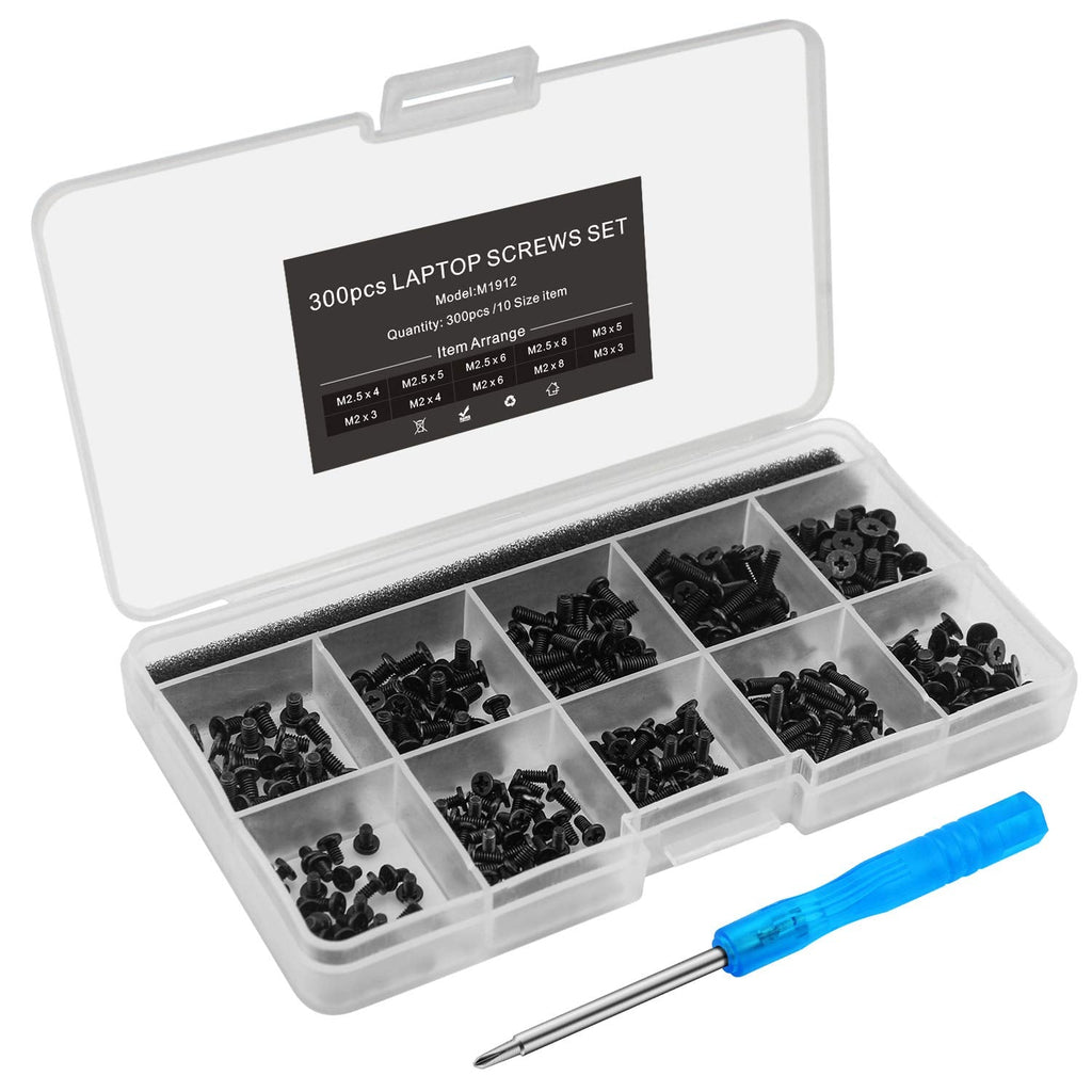  [AUSTRALIA] - Mcsher 300pcs Laptop Notebook Screws Kit Set for IBM HP Dell Lenovo Samsung Sony Toshiba Gateway