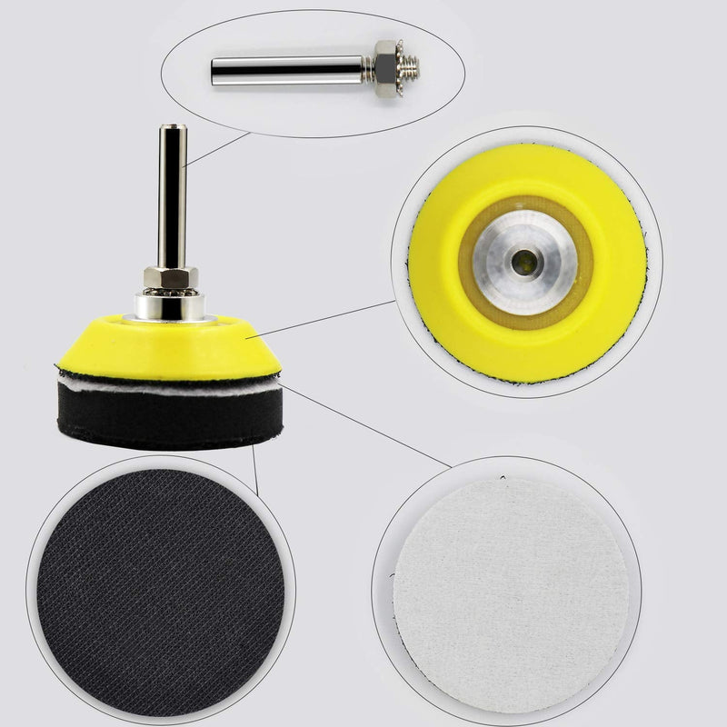  [AUSTRALIA] - 2 Inch(50mm) Hook and Loop Buffing Pad for Sanding Discs, Rotary Backing Pad with 1/4 Inch Dia Shank Drill Attachment and Soft Foam Layer-2 Pack