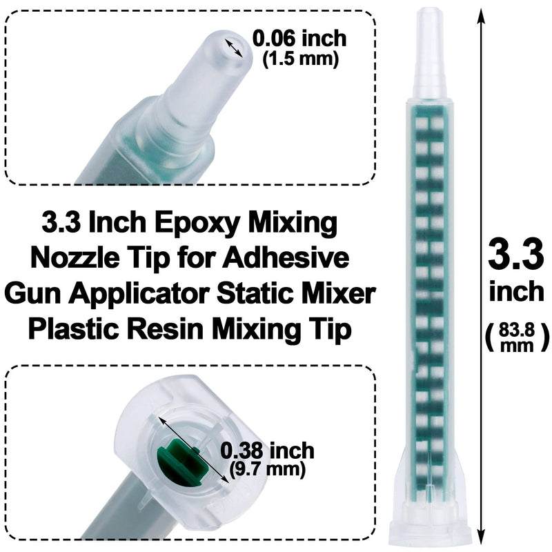  [AUSTRALIA] - PAGOW 25Pcs 3.3 Inch Epoxy Mixing Nozzle Adhesive Cartridges Gun Applicator Static Mixer Tip for 50ml/1.7oz (1:1/1:2ratio) 16 Element